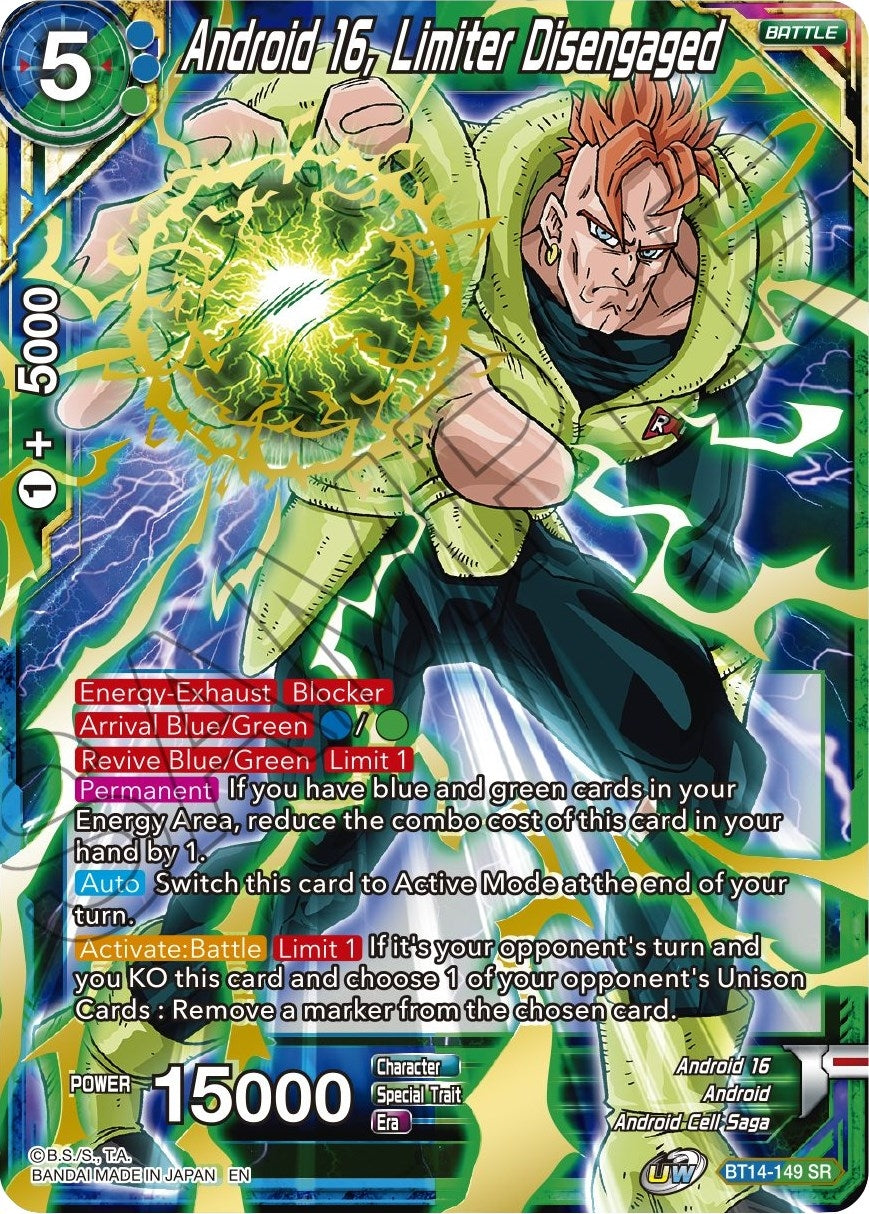 Image for Android 16, Limiter Disengaged (Cross Spirits) (BT14-149) - Dragon Ball Super: Masters