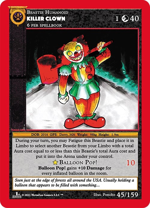 Image for Killer Clown (Cryptid Nation: First Edition) (45) - MetaZoo