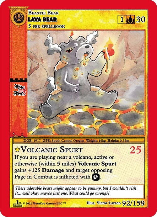 Image for Lava Bear (Cryptid Nation: First Edition) (92) - MetaZoo