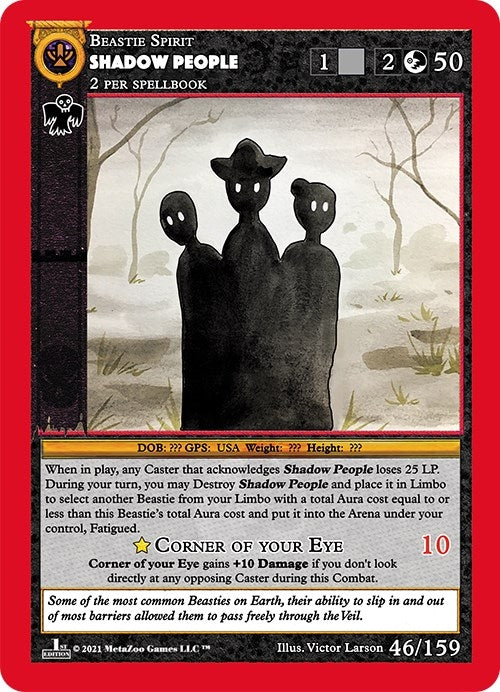 Image for Shadow People (Cryptid Nation: First Edition) (46) - MetaZoo