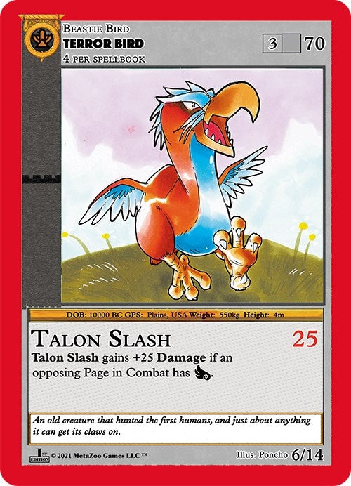 Image for Terror Bird (Cryptid Nation: First Edition Release Event Deck) (6) - MetaZoo