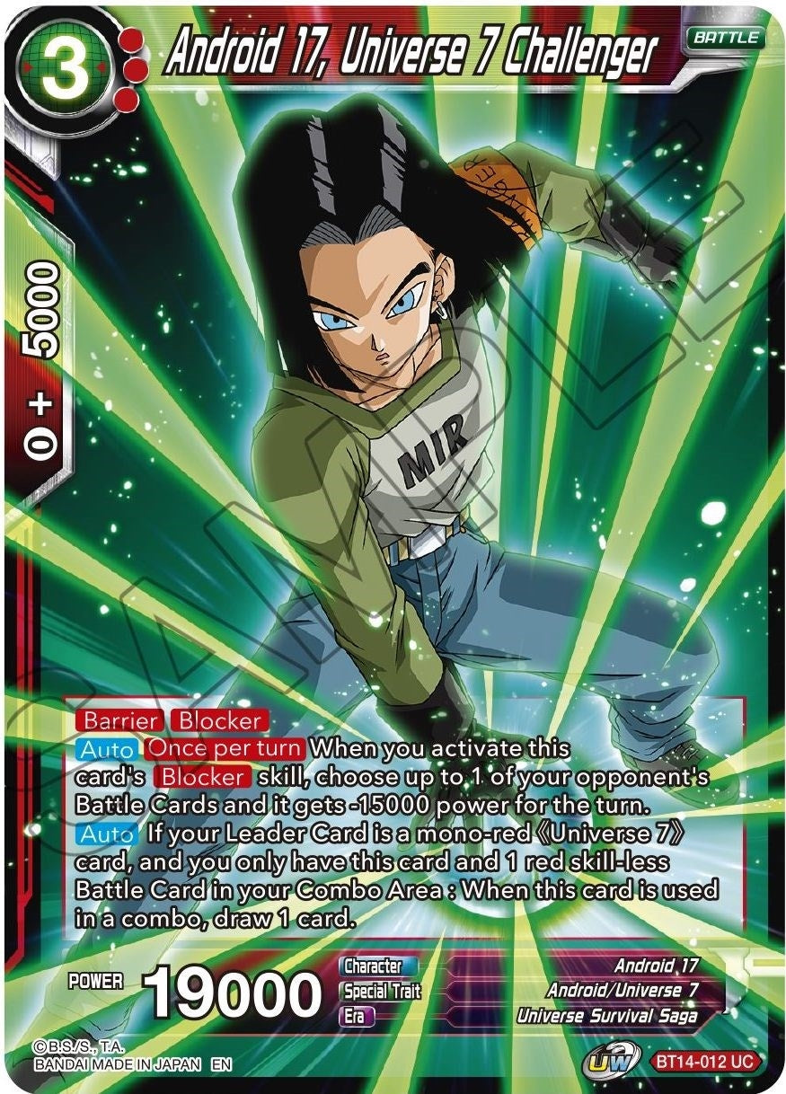 Image for Android 17, Universe 7 Challenger (Cross Spirits) (BT14-012) - Dragon Ball Super: Masters