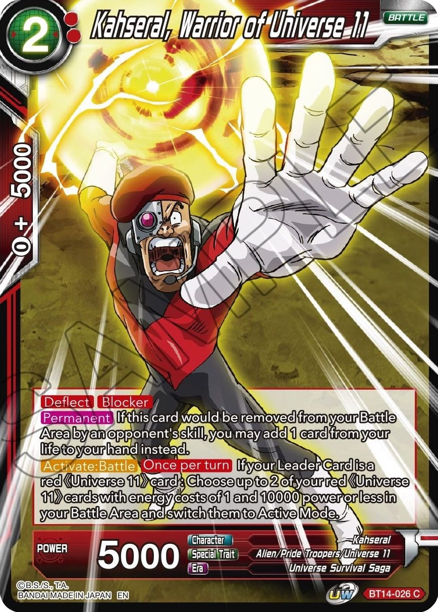 Image for Kahseral, Warrior of Universe 11 (Cross Spirits) (BT14-026) - Dragon Ball Super: Masters