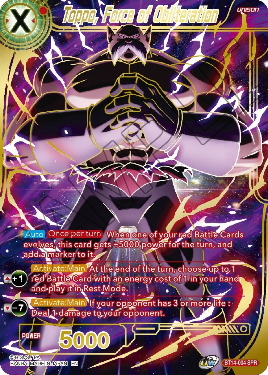 Image for Toppo, Force of Obliteration (SPR) (Cross Spirits) (BT14-004) - Dragon Ball Super: Masters
