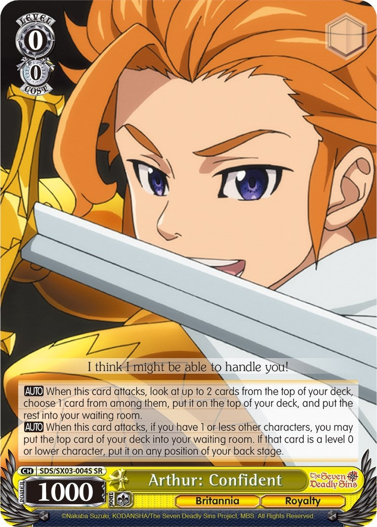 Image for Arthur: Confident (SR) (The Seven Deadly Sins) (SDS/SX03-004S SR) - Weiss Schwarz