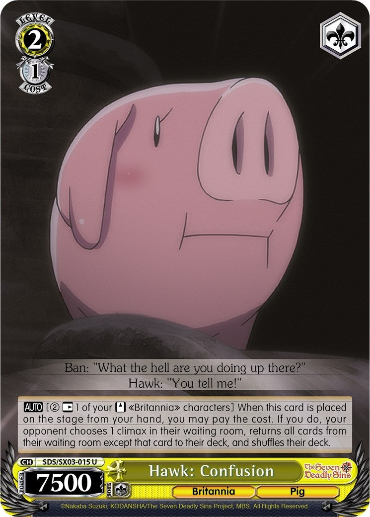 Image for Hawk: Confusion (The Seven Deadly Sins) (SDS/SX03-015 U) - Weiss Schwarz