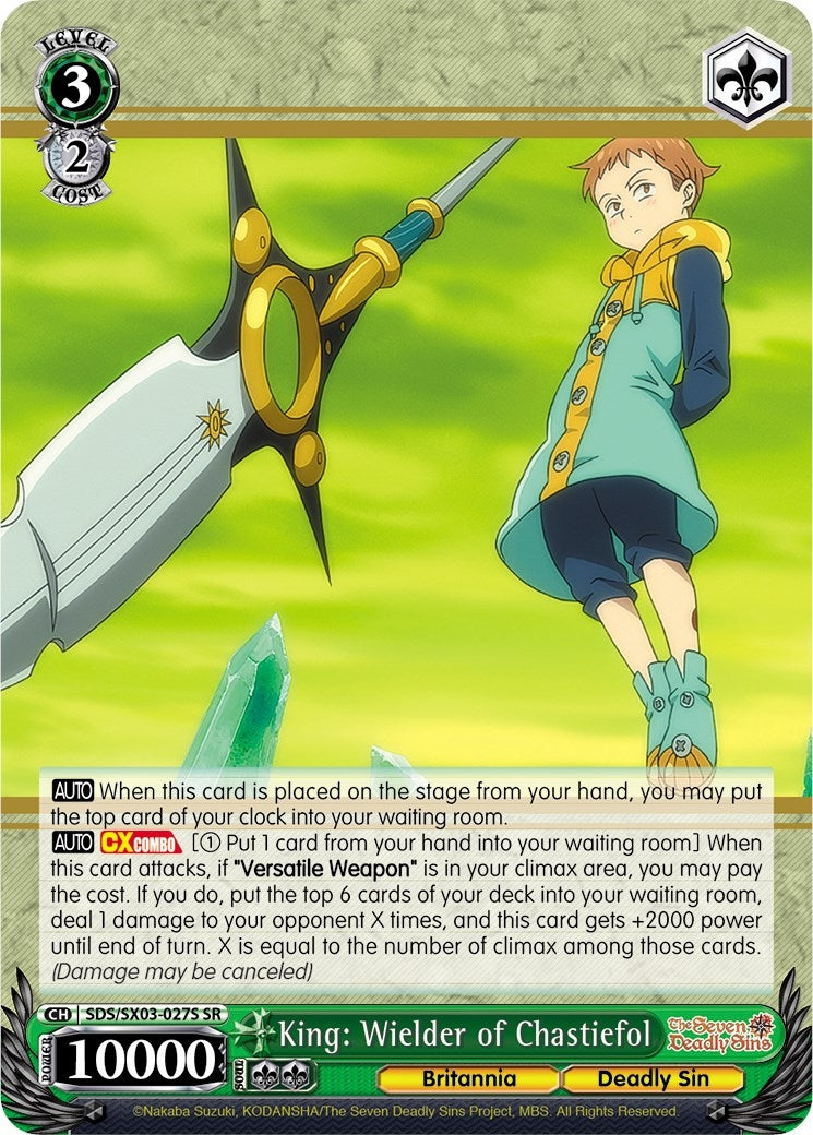 Image for King: Wielder of Chastiefol (SR) (The Seven Deadly Sins) (SDS/SX03-027S SR) - Weiss Schwarz