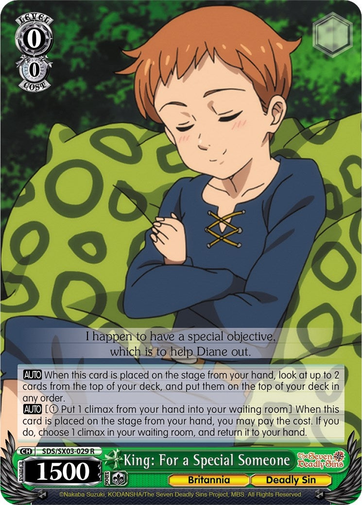 Image for King: For a Special Someone (The Seven Deadly Sins) (SDS/SX03-029 R) - Weiss Schwarz
