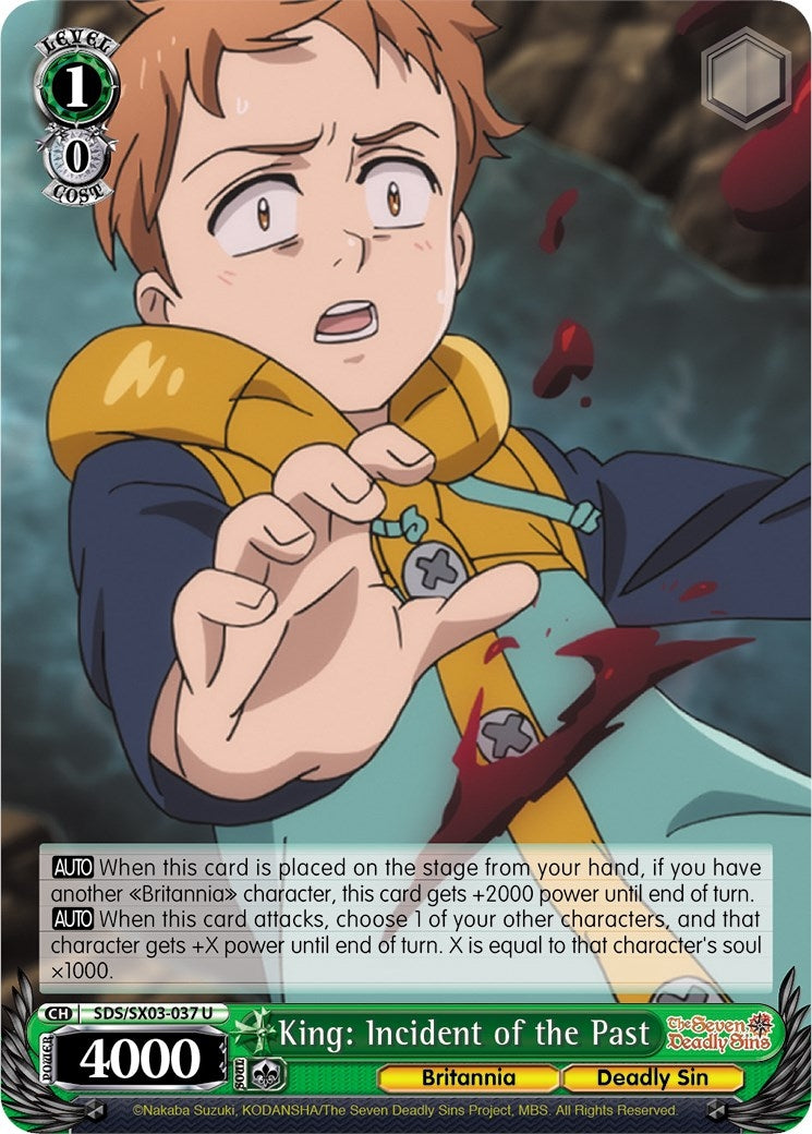 Image for King: Incident of the Past (The Seven Deadly Sins) (SDS/SX03-037 U) - Weiss Schwarz