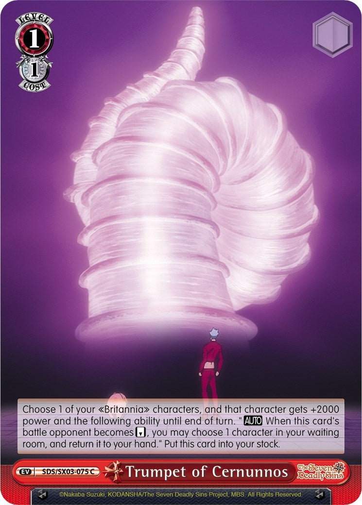 Image for Trumpet of Cernunnos (The Seven Deadly Sins) (SDS/SX03-075 C) - Weiss Schwarz