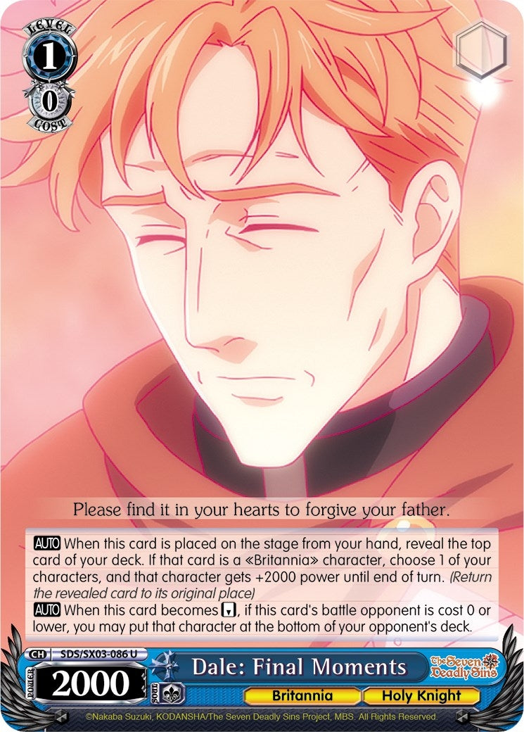 Image for Dale: Final Moments (The Seven Deadly Sins) (SDS/SX03-086 U) - Weiss Schwarz