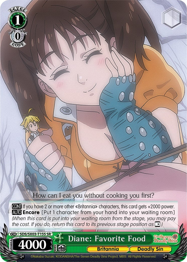Image for Diane: Favorite Food (SR) (The Seven Deadly Sins) (SDS/SX03-T15S SR) - Weiss Schwarz