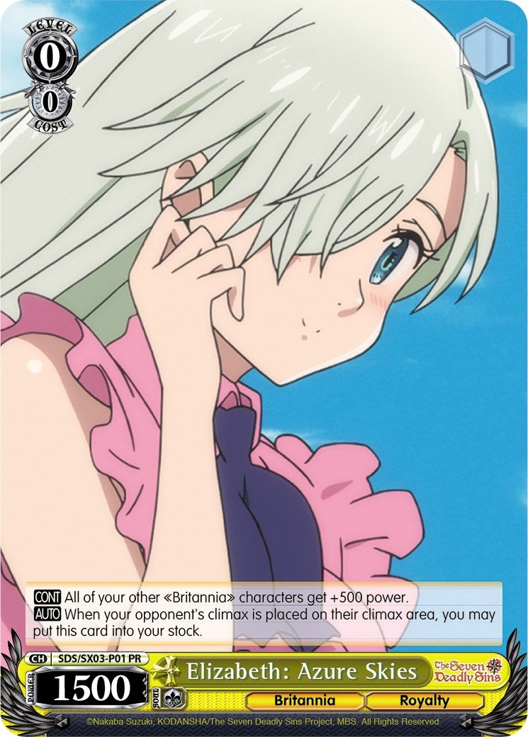 Image for Elizabeth: Azure Skies (The Seven Deadly Sins: Revival of The Commandments) (SDS/SX03-P01 PR) - Weiss Schwarz
