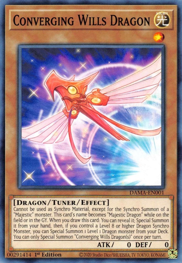 Image for Converging Wills Dragon (Dawn of Majesty) (DAMA-EN001) - YuGiOh