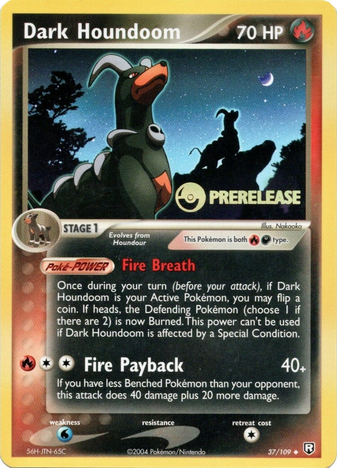 Image for Dark Houndoom - 37/109 (Prerelease) (Nintendo Promos) (37/109) - Pokemon