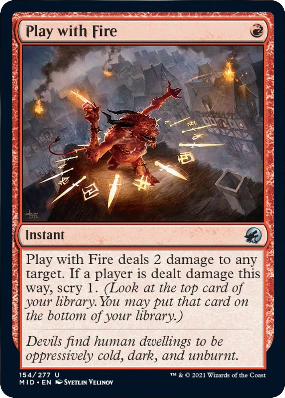 Image for Play with Fire (Innistrad: Midnight Hunt) (154) - Magic: The Gathering