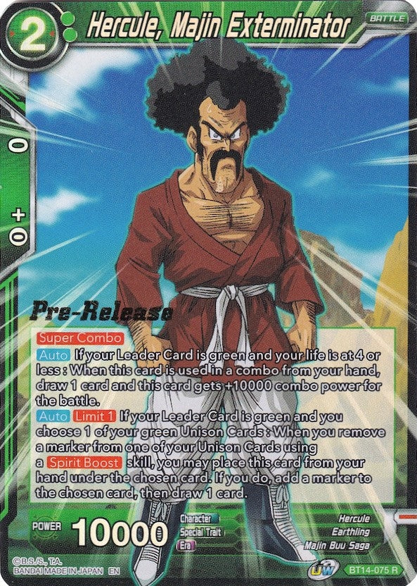 Image for Hercule, Majin Exterminator (Cross Spirits Pre-Release Cards) (BT14-075) - Dragon Ball Super: Masters