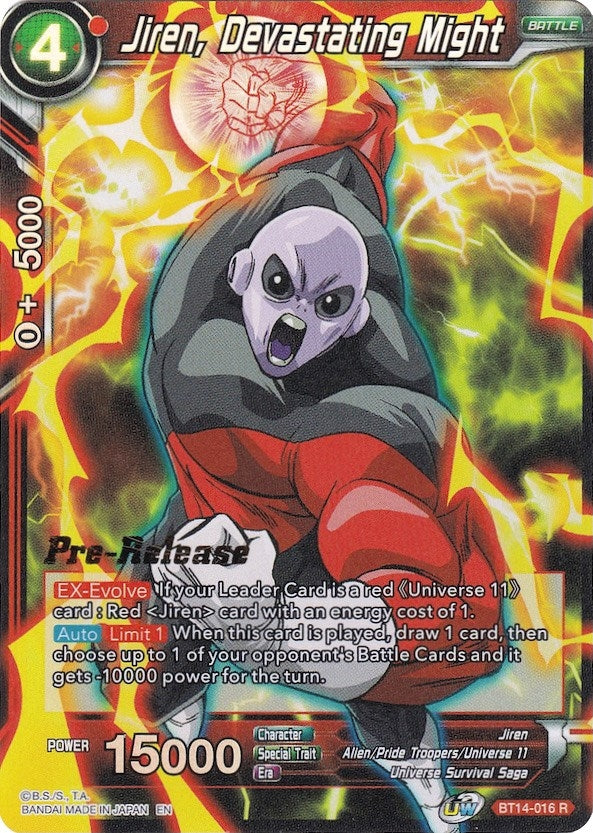 Image for Jiren, Devastating Might (Cross Spirits Pre-Release Cards) (BT14-016) - Dragon Ball Super: Masters