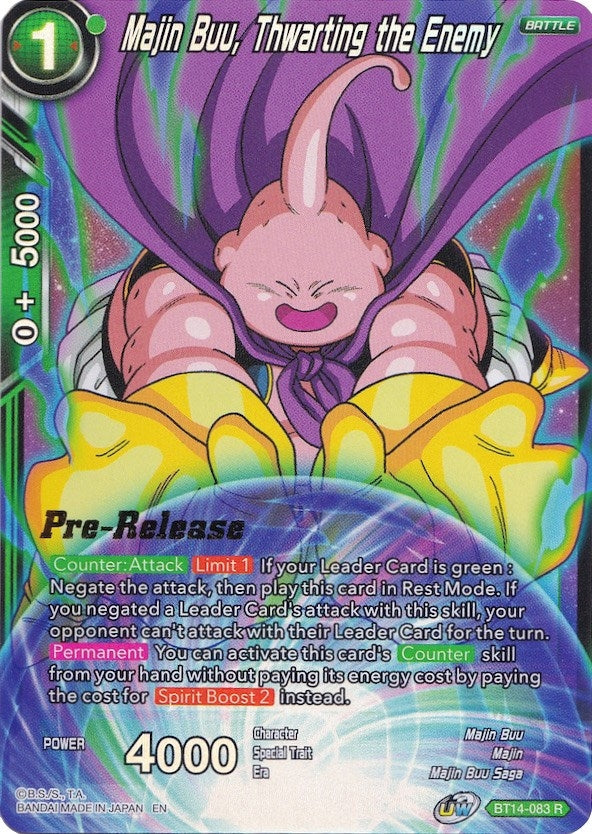 Image for Majin Buu, Thwarting the Enemy (Cross Spirits Pre-Release Cards) (BT14-083) - Dragon Ball Super: Masters