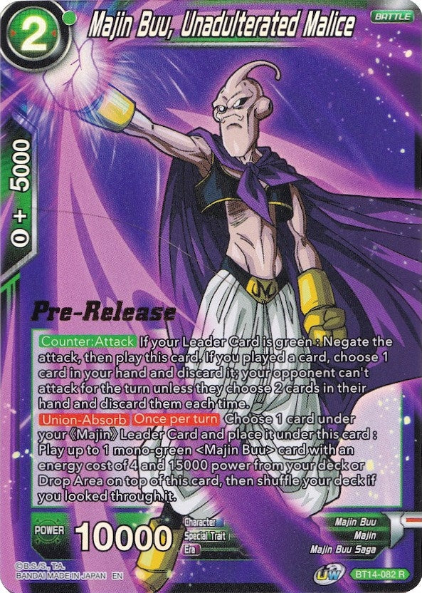 Image for Majin Buu, Unadulterated Malice (Cross Spirits Pre-Release Cards) (BT14-082) - Dragon Ball Super: Masters