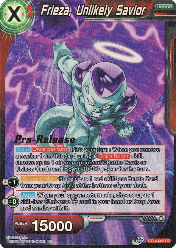 Image for Frieza, Unlikely Savior (Cross Spirits Pre-Release Cards) (BT14-003) - Dragon Ball Super: Masters