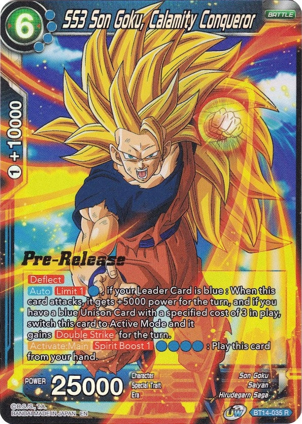 Image for SS3 Son Goku, Calamity Conqueror (Cross Spirits Pre-Release Cards) (BT14-035) - Dragon Ball Super: Masters
