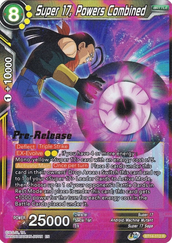 Image for Super 17, Powers Combined (Cross Spirits Pre-Release Cards) (BT14-112) - Dragon Ball Super: Masters