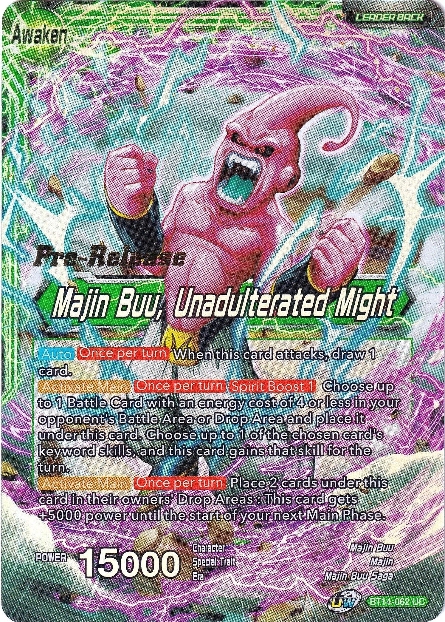 Image for Majin Buu // Majin Buu, Unadulterated Might (Cross Spirits Pre-Release Cards) (BT14-062) - Dragon Ball Super: Masters