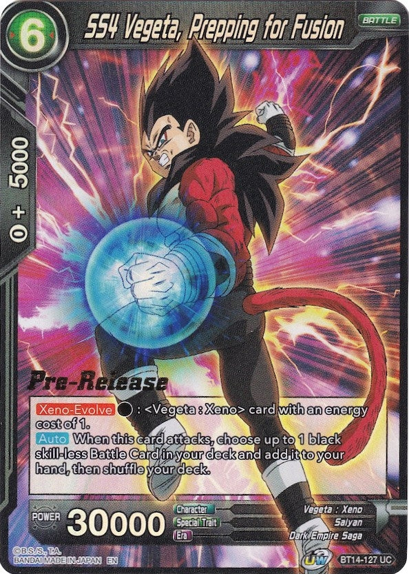 Image for SS4 Vegeta, Prepping for Fusion (Cross Spirits Pre-Release Cards) (BT14-127) - Dragon Ball Super: Masters