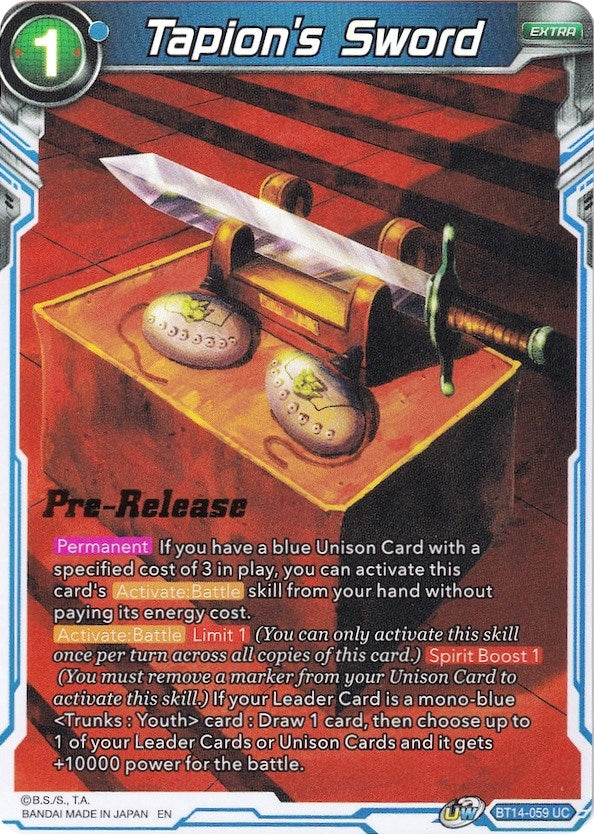 Image for Tapion's Sword (Cross Spirits Pre-Release Cards) (BT14-059) - Dragon Ball Super: Masters