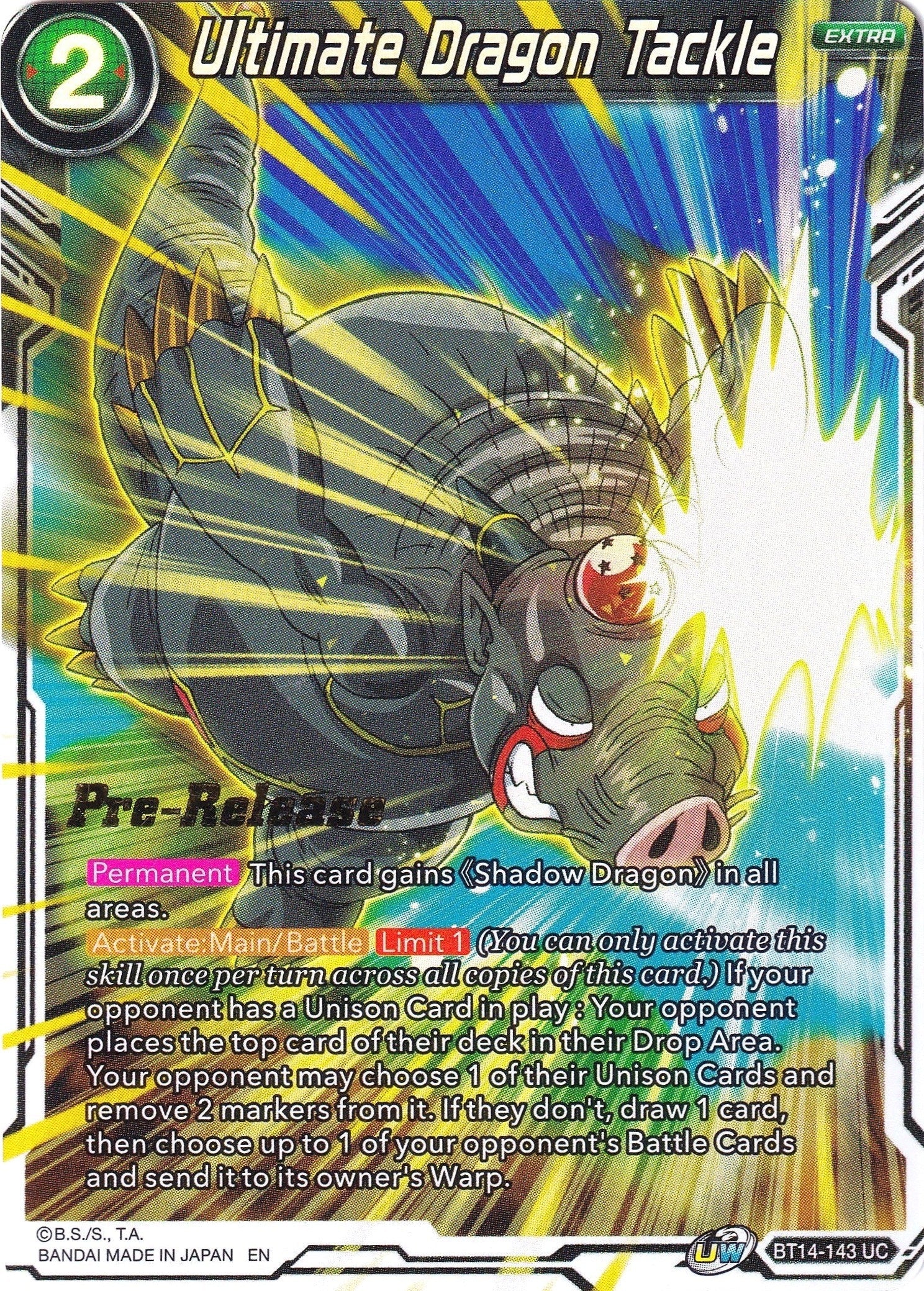 Image for Ultimate Dragon Tackle (Cross Spirits Pre-Release Cards) (BT14-143) - Dragon Ball Super: Masters