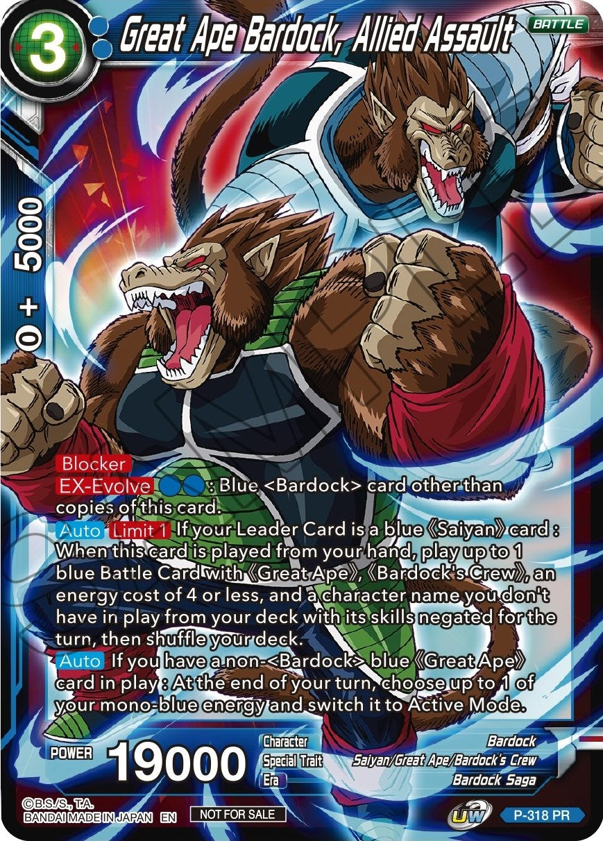Image for Great Ape Bardock, Allied Assault (Tournament Promotion Cards) (P-318) - Dragon Ball Super: Masters