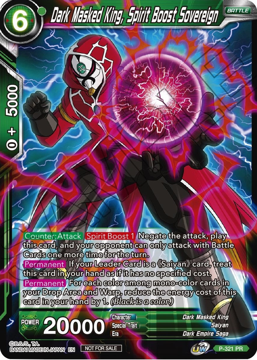 Image for Dark Masked King, Spirit Boost Sovereign (Tournament Promotion Cards) (P-321) - Dragon Ball Super: Masters