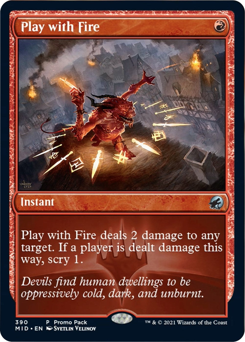 Image for Play with Fire (Promo Pack: Innistrad: Midnight Hunt) (390) - Magic: The Gathering