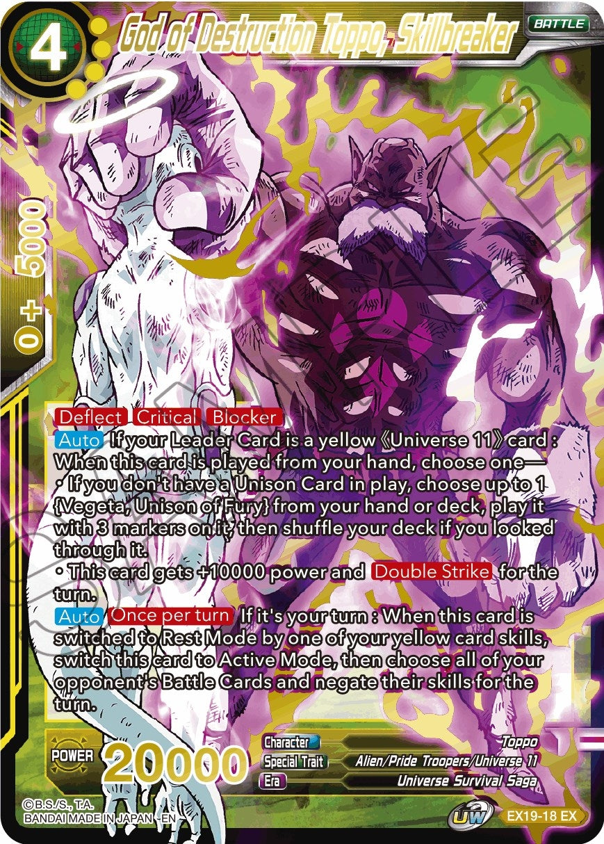 Image for God of Destruction Toppo, Skillbreaker (Special Anniversary Set 2021) (EX19-18) - Dragon Ball Super: Masters