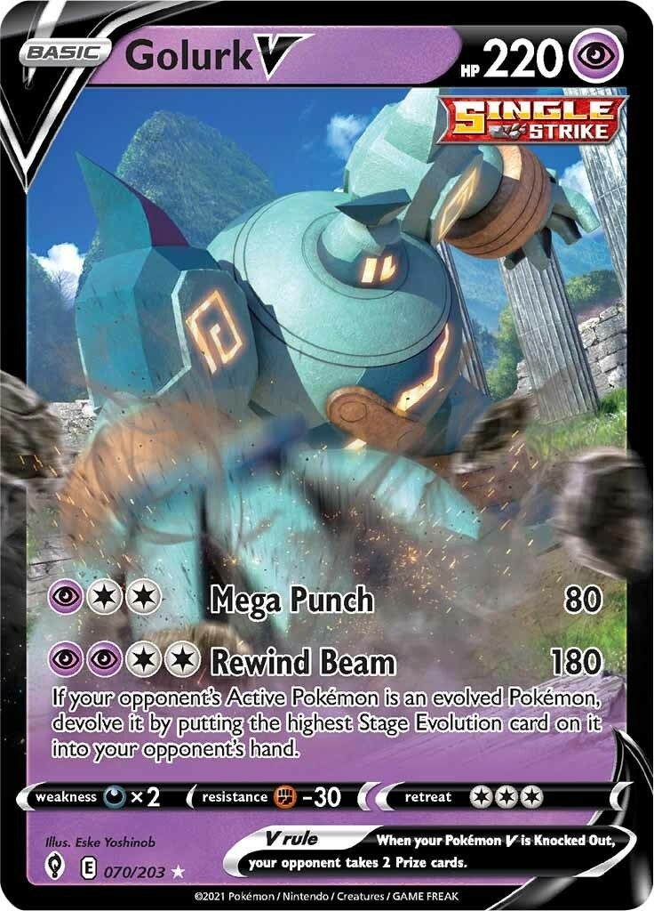 Image for Golurk V (SWSH07: Evolving Skies) (070/203) - Pokemon