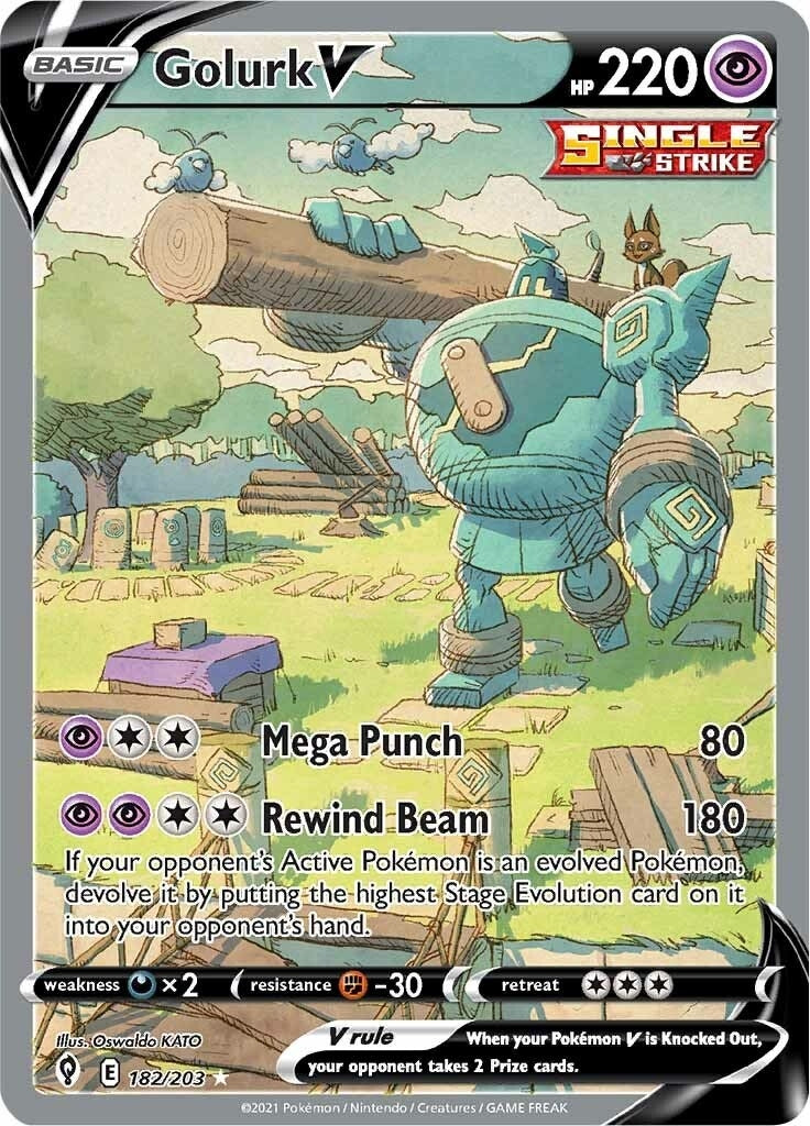 Image for Golurk V (Alternate Full Art) (SWSH07: Evolving Skies) (182/203) - Pokemon