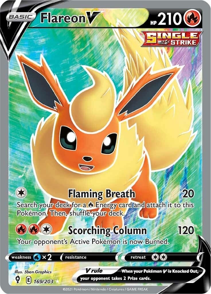 Image for Flareon V (Full Art) (SWSH07: Evolving Skies) (169/203) - Pokemon