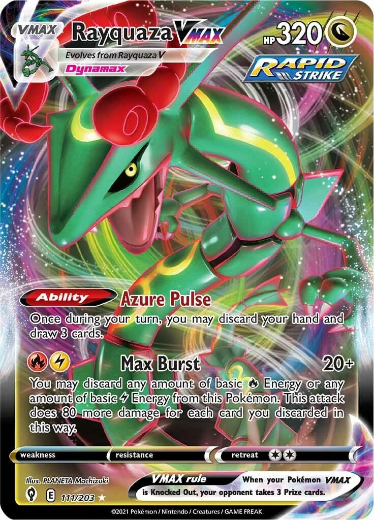 Image for Rayquaza VMAX (SWSH07: Evolving Skies) (111/203) - Pokemon