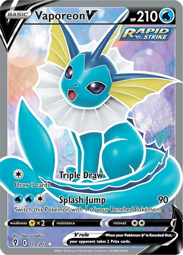 Image for Vaporeon V (Full Art) (SWSH07: Evolving Skies) (172/203) - Pokemon