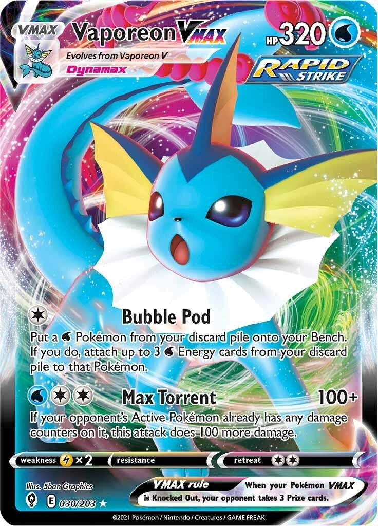 Image for Vaporeon VMAX (SWSH07: Evolving Skies) (030/203) - Pokemon