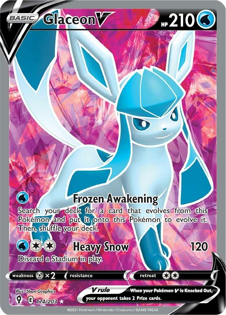Image for Glaceon V (Full Art) (SWSH07: Evolving Skies) (174/203) - Pokemon