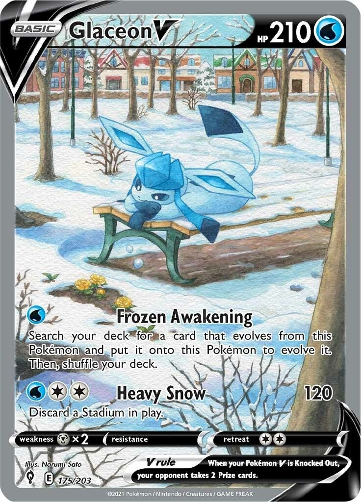 Image for Glaceon V (Alternate Full Art) (SWSH07: Evolving Skies) (175/203) - Pokemon
