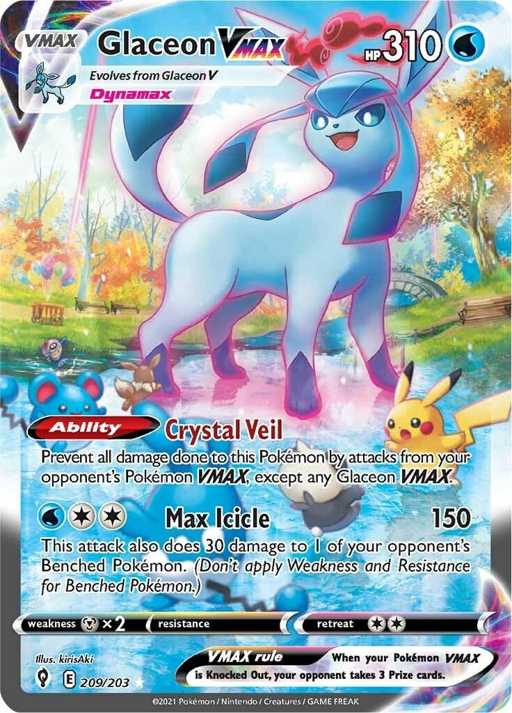 Image for Glaceon VMAX (Alternate Art Secret) (SWSH07: Evolving Skies) (209/203) - Pokemon