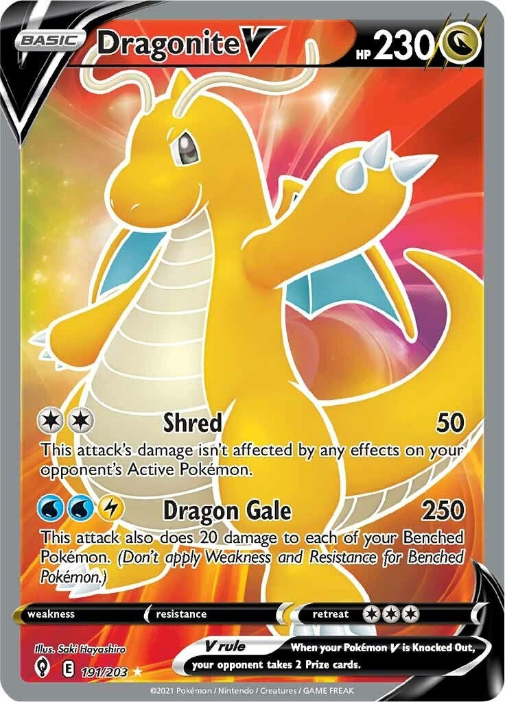 Image for Dragonite V (Full Art) (SWSH07: Evolving Skies) (191/203) - Pokemon