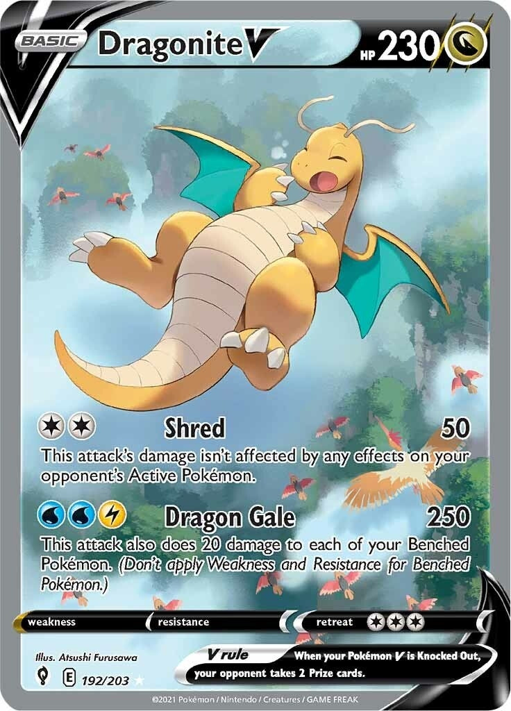 Image for Dragonite V (Alternate Full Art) (SWSH07: Evolving Skies) (192/203) - Pokemon