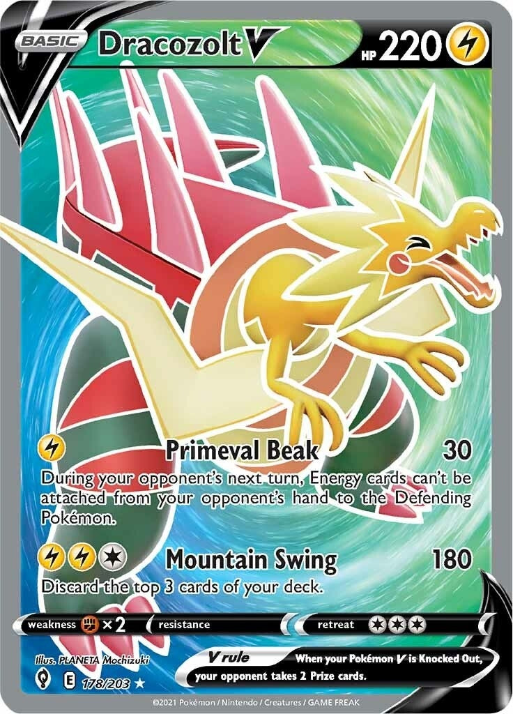 Image for Dracozolt V (Full Art) (SWSH07: Evolving Skies) (178/203) - Pokemon