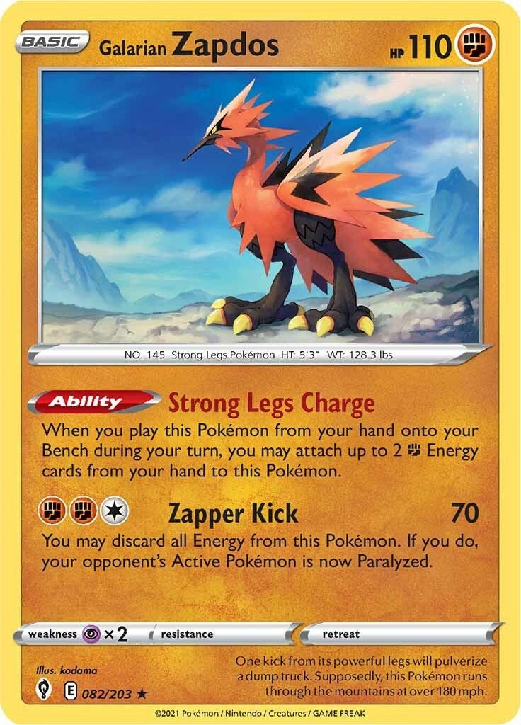 Image for Galarian Zapdos (SWSH07: Evolving Skies) (082/203) - Pokemon