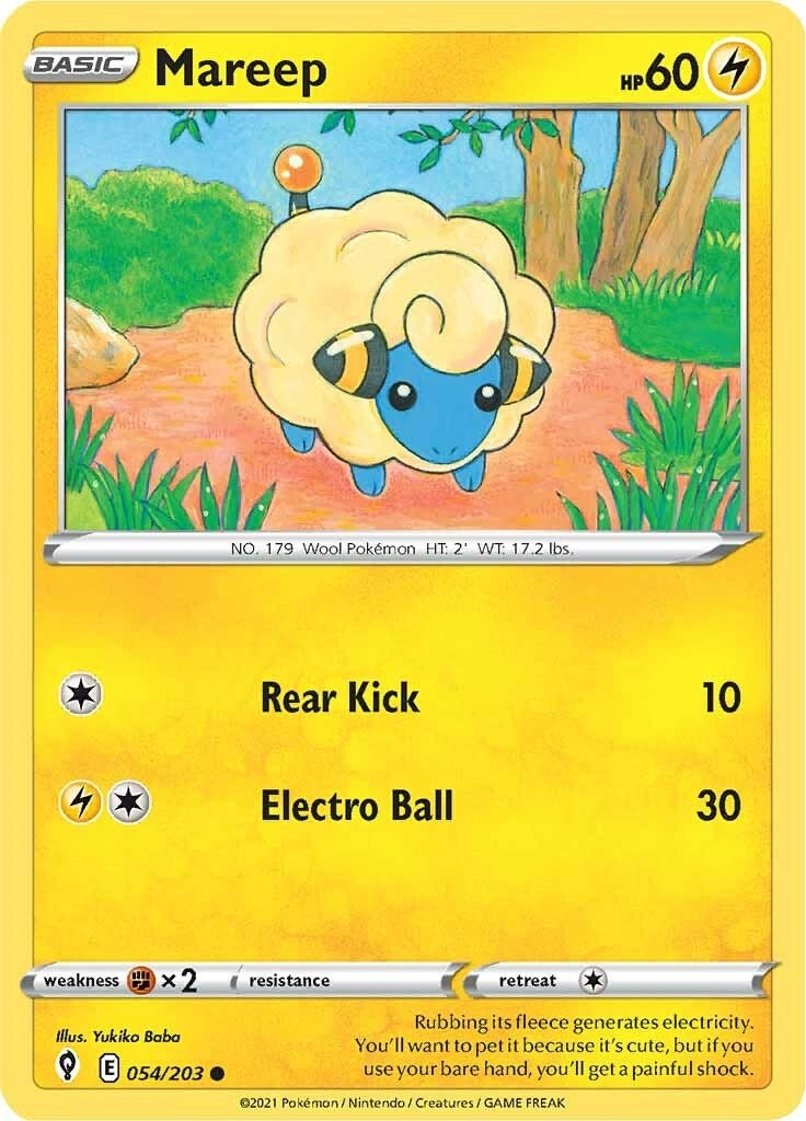 Image for Mareep (SWSH07: Evolving Skies) (054/203) - Pokemon