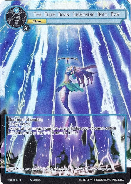 Image for The Fifth Boon: Lightning Bolt, Bow (Full Art) (The Seventh) (TST-032) - Force of Will